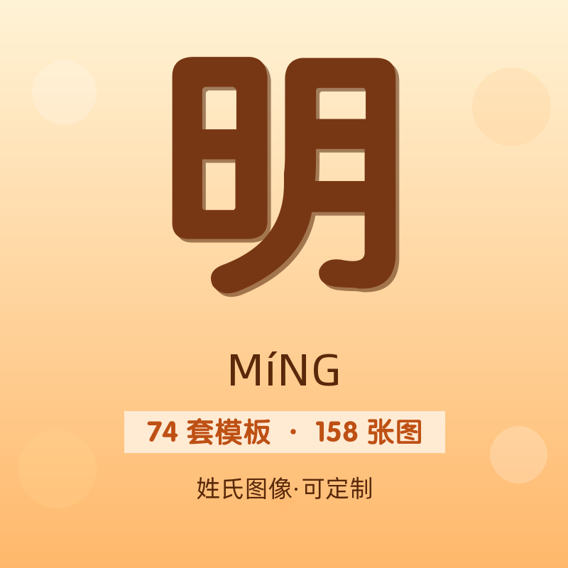 【明】姓氏头像百家姓专属设计共158张高清出图可定制可改字