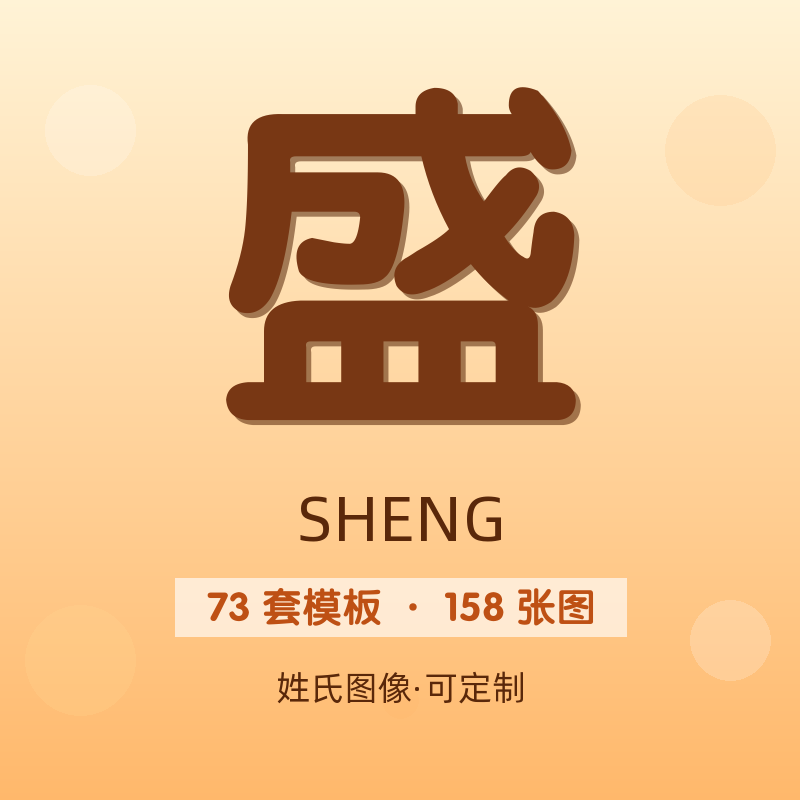 【盛】姓氏头像百家姓专属设计共158张高清出图可定制可改字