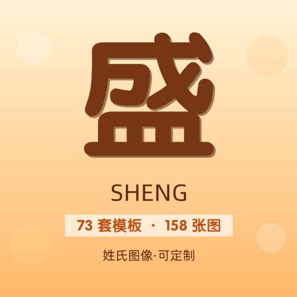 【盛】姓氏头像百家姓专属设计共158张高清出图可定制可改字