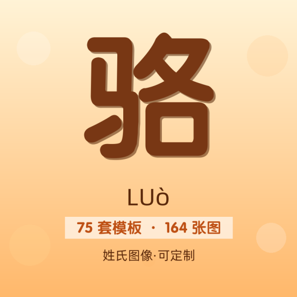 【骆】姓氏头像百家姓专属设计共164张高清出图可定制可改字
