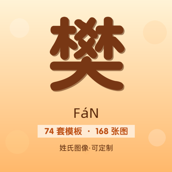 【樊】姓氏头像百家姓专属设计共168张高清出图可定制可改字