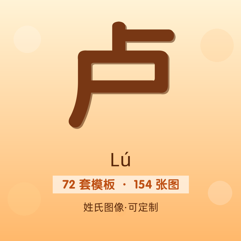 【卢】姓氏头像百家姓专属设计共154张高清出图可定制可改字