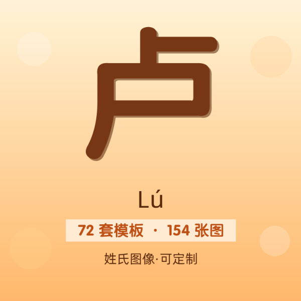 【卢】姓氏头像百家姓专属设计共154张高清出图可定制可改字
