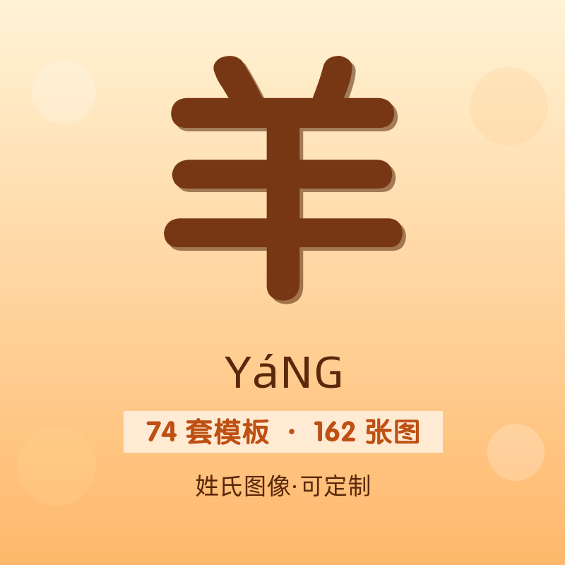 【羊】姓氏头像百家姓专属设计共162张高清出图可定制可改字