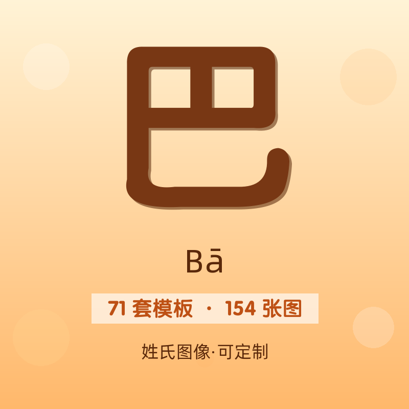 【巴】姓氏头像百家姓专属设计共154张高清出图可定制可改字