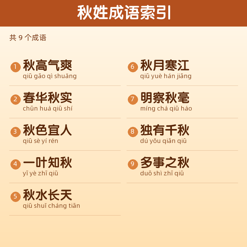 【秋】姓氏头像百家姓专属设计共160张高清出图可定制可改字 目录预览