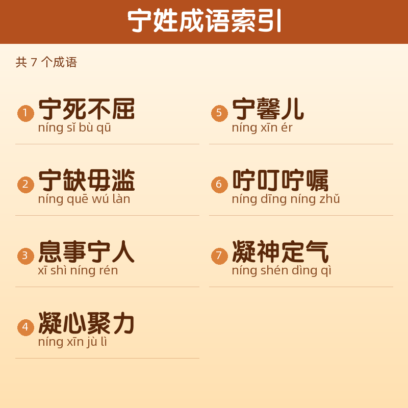 【宁】姓氏头像百家姓专属设计共172张高清出图可定制可改字 目录预览