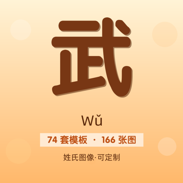 【武】姓氏头像百家姓专属设计共166张高清出图可定制可改字