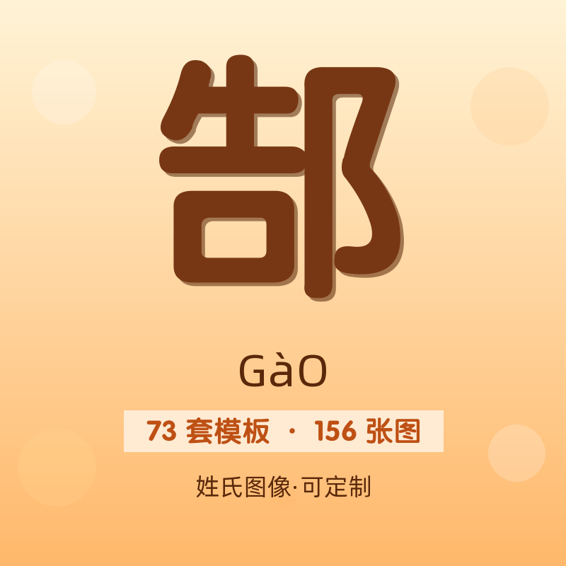 【郜】姓氏头像百家姓专属设计共156张高清出图可定制可改字