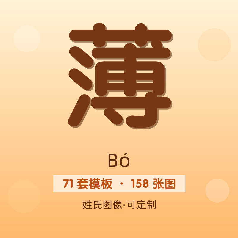【薄】姓氏头像百家姓专属设计共158张高清出图可定制可改字