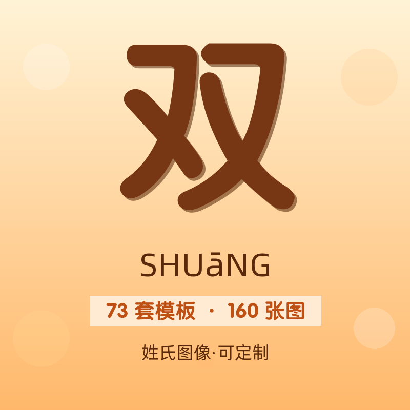 【双】姓氏头像百家姓专属设计共160张高清出图可定制可改字