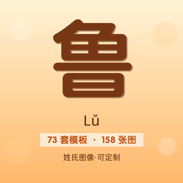 【鲁】姓氏头像百家姓专属设计共158张高清出图可定制可改字