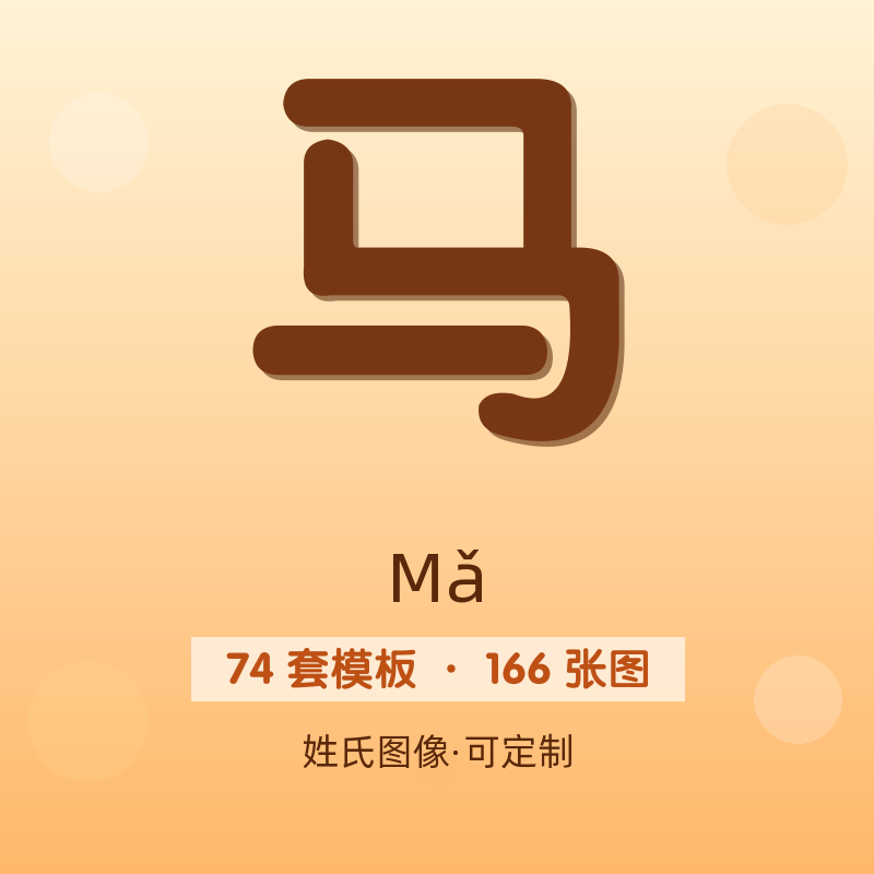 【马】姓氏头像百家姓专属设计共166张高清出图可定制可改字