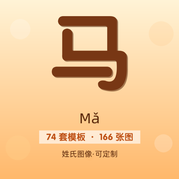 【马】姓氏头像百家姓专属设计共166张高清出图可定制可改字