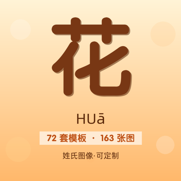 【花】姓氏头像百家姓专属设计共163张高清出图可定制可改字