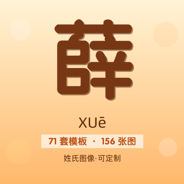 【薛】姓氏头像百家姓专属设计共156张高清出图可定制可改字