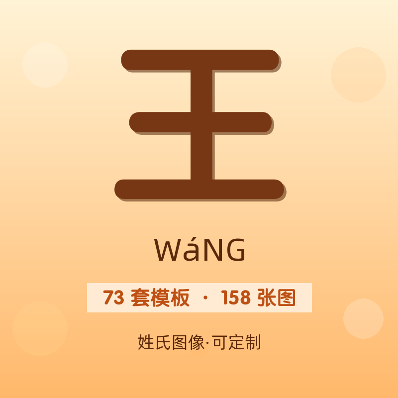 【王】姓氏头像百家姓专属设计共158张高清出图可定制可改字