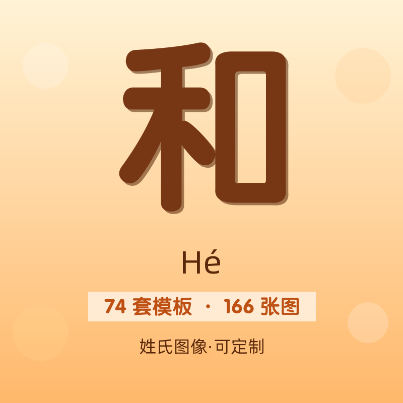 【和】姓氏头像百家姓专属设计共166张高清出图可定制可改字